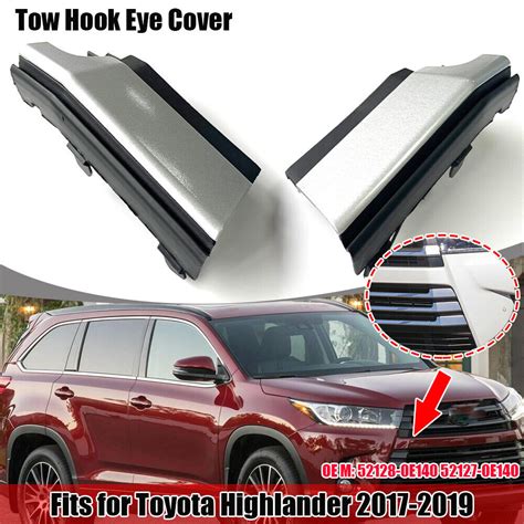 For Toyota Highlander 17 19 Left Right Front Bumper Tow Hook Eye Cover