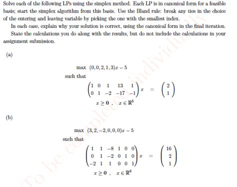 Solve Each Of The Following Lps Using The Simplex Chegg