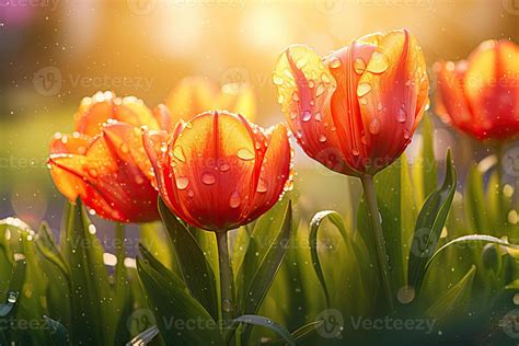 Tulips On Sunrise 47200079 Stock Photo At Vecteezy