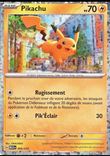 CARTE POKÉMON PIKACHU Holo 006 015 6 15 M23FR McDonald s Mcdo