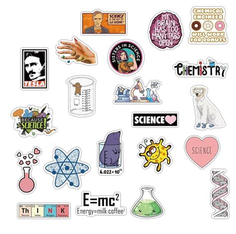 Science Biology Physics Chemistry Stickers Pack Of Either Or