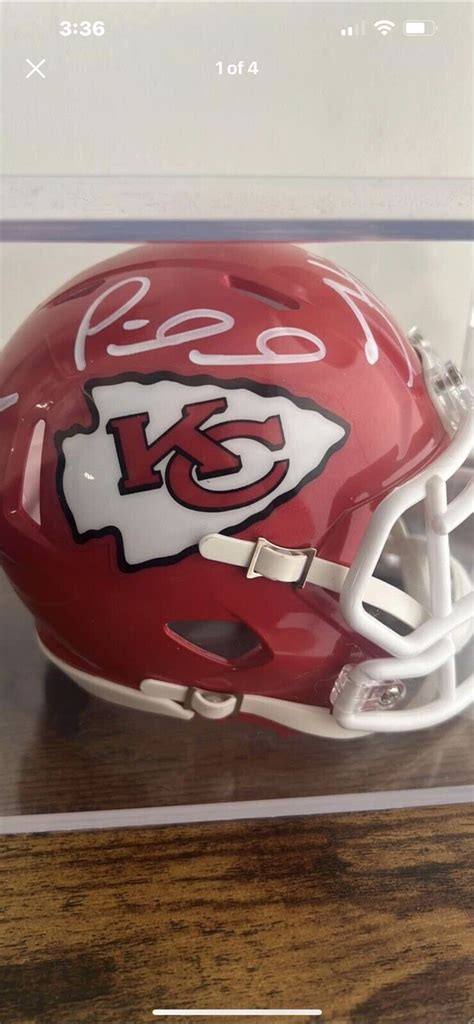 Patrick Mahomes Travis Kelce Tyreek Hill Chiefs Autographed Mini Helmet