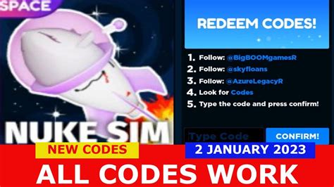 NEW CODES SPACE Nuke Simulator ROBLOX JANUARY 2 2023 YouTube