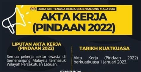 Perkara Ditambah Baik Dalam Akta Kerja Pindaaan Berkuat Kuasa