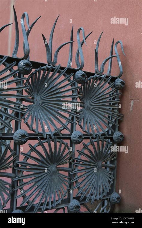 Cast iron fence of the Casa Larrard in the Park Güell designed by