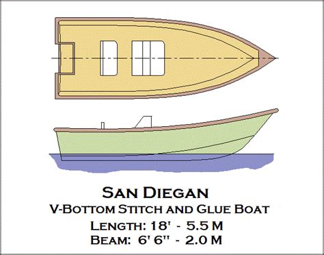 San Diegan V Bottom Stitch And Glue Boat Boat Plans With Images