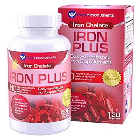 Us Iron Plus Natural Iron Supplement Iron Chelate Bisglycinate 25mg Vitamin C B6 B12