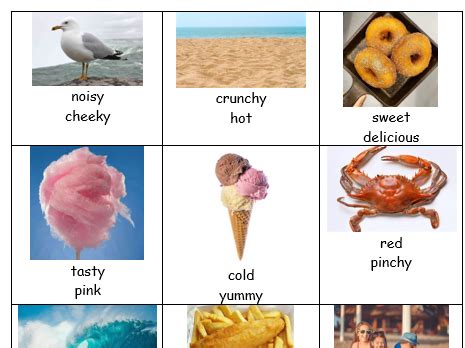 Seaside Senses Word Mat Teaching Resources