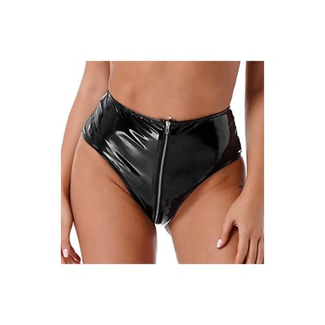 Freebily String Tanga Vita Alta Micro Mini Perizoma Pelle Donna Sexy