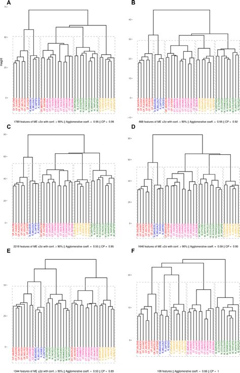 Dendrograms Of Agglomerative Hierarchical Clustering Of The Six Feature