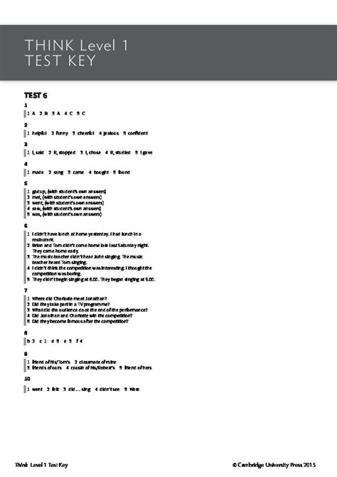 Unit 6 Test Answer Key PDFCOFFEE