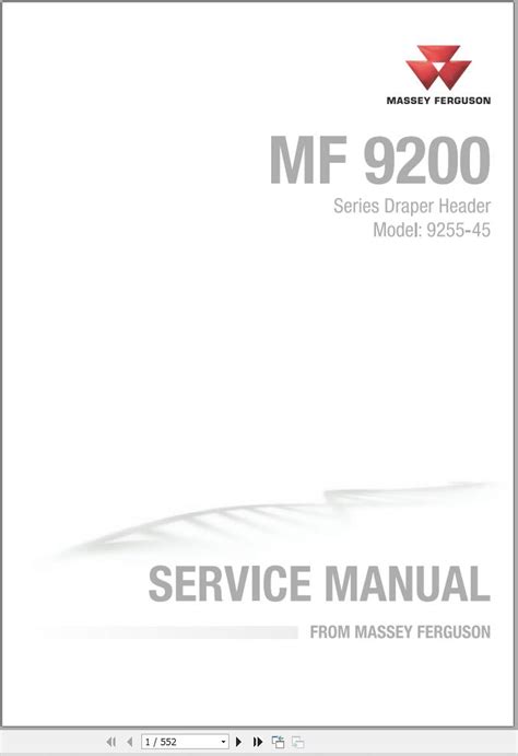 Massey Ferguson 9255 45 Service Manual 4283620m1 Pdf