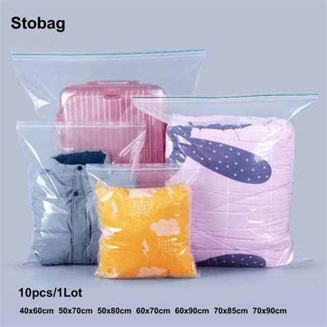 Stobag Bolsas Grandes Transparentes Con Cierre Herm Tico Doble Bolsas