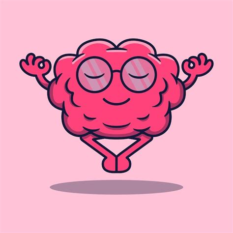 Personaje De Dibujos Animados Lindo Vector Del Cerebro Humano