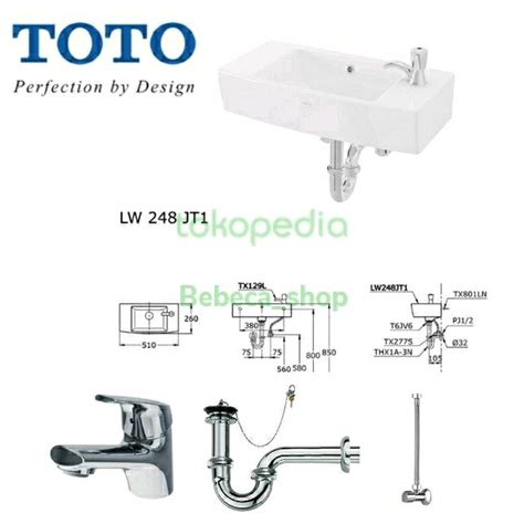 Jual Wastafel Toto Lw Jt W F Complete Set Kran Dingin Tx Kea