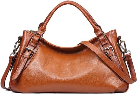 Kattee Womens Soft Genuine Leather Satchel Purses Top Handle Crossbody Bags Ladies Designer