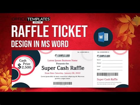 How To Design Raffle Ticket In Ms Word Cash Prize Raffle Off