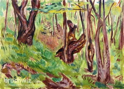 Rugged Tree Trunks In Summer By Edvard Munch Oil Painting Reproduction