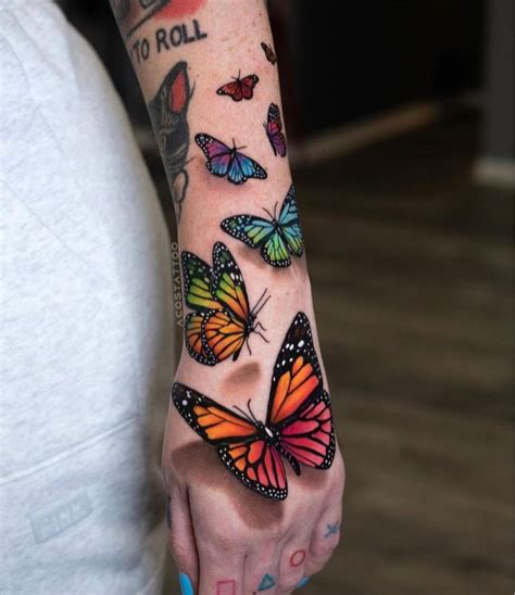 Butterfly Sleeve Tattoo Realistic Butterfly Tattoo Colorful Butterfly