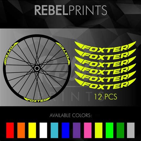 FESA FOXTER 12 Pcs Wheel Rim Sticker Decal Vinyl For Mountain Bike