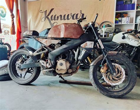 Bajaj Pulsar 200 Ns Turns Into Cafe Racer By Kunwar Customs Jaipur