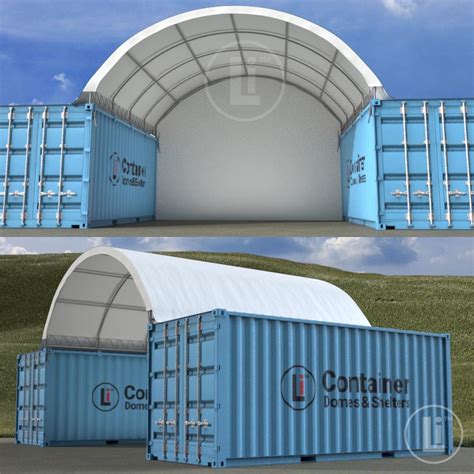 20ft Container Shelter 6m X 6m With Back Panel Container Domes And