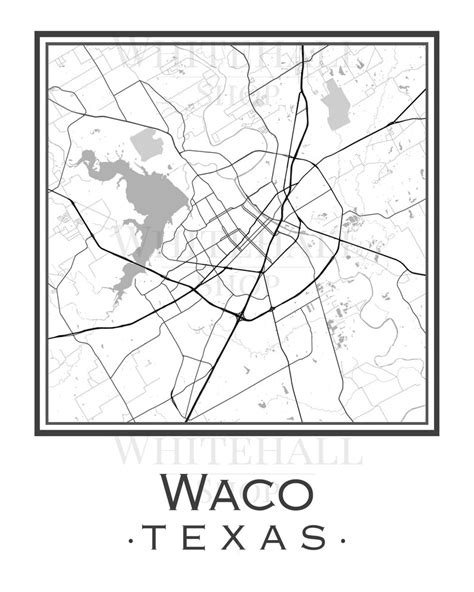 Waco Texas Map Digital Download Etsy