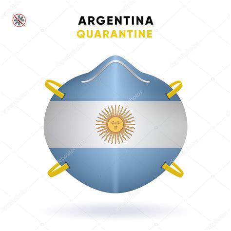 M Scara De Cuarentena Argentina Con Bandera Concepto De Precauci N M