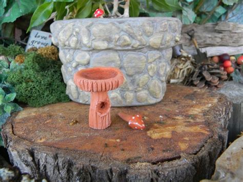 Fairy Furniture Bird Bath Tree Stump By Enchantdmushroomland