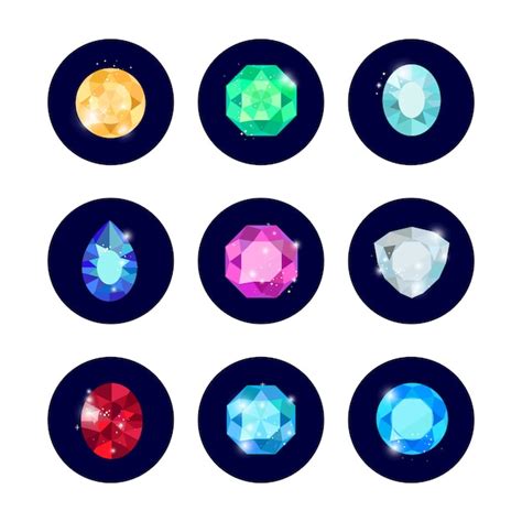 Premium Vector Shine Diamond Icons Set