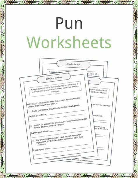 Pun Examples, Definition and Worksheets | KidsKonnect