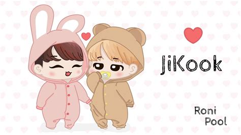 [bts Fanart] Jimin And Jungkook Jikook Chibi Speed Drawing Roni Pool Youtube