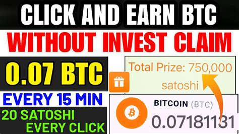 Free Bitcoin Faucet Claim 20 Satoshi Per Click 0 07 Btc 15 Min