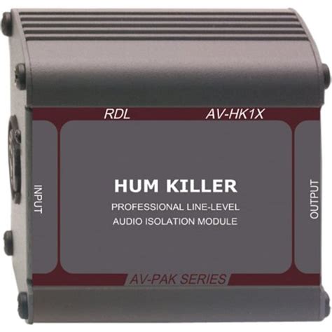 Rdl Av Hk X Hum Killer Audio Isolation Transformer With Xlr Input And