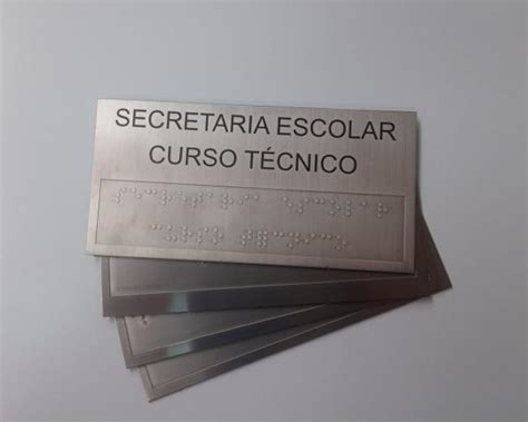 Placa BRAILLE EM AÇO GL Sinalização