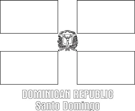 Dibujos de Bandera de República Dominicana para Colorear - Dibujos-Online.Com