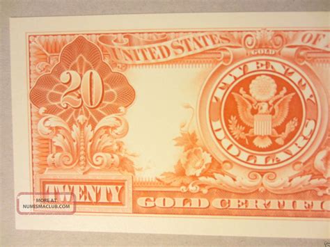 1905 $20 Dollars Gold Certificate Bep Intagio Proof Prints Technicolor