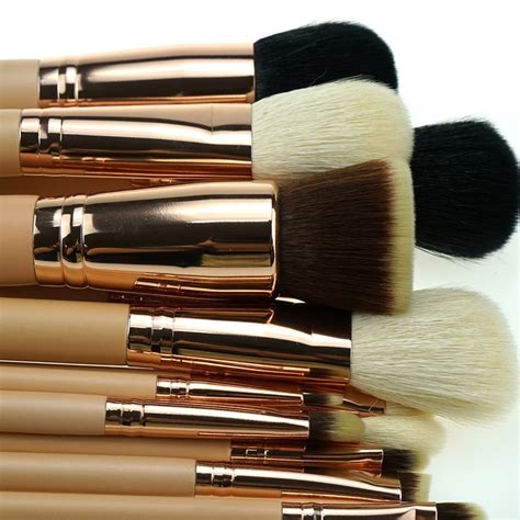 Best Selling Pro Rose Gold Makeup Brush Set With Cosmetic Pouch