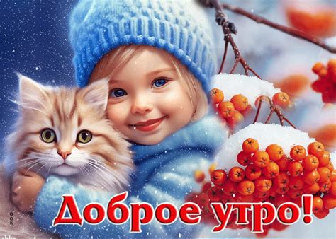Очаровательная снежная гиф-открытка Доброе утро- Скачать бесплатно на ...
