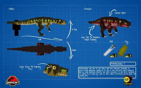 Jurassicraft Blueprint Herrerasaurus 1 Jurassic Craft Minecraft Mods