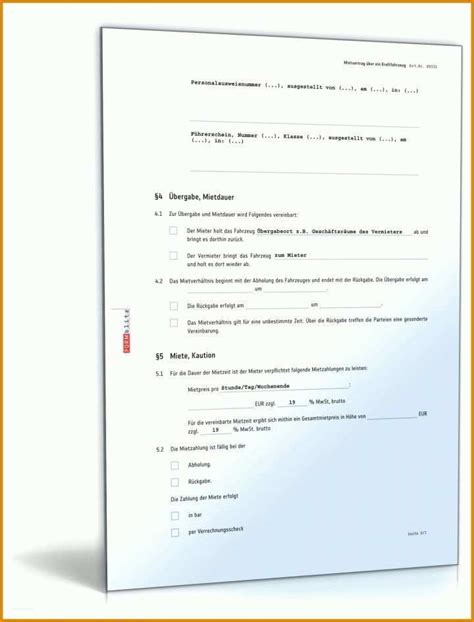 Kfz Mietvertrag Vorlage Pdf Tipps Sie Ber Cksichtigen M Ssen