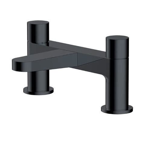 Rak Petit Round Deck Bath Filler Matt Black Rakper3004b