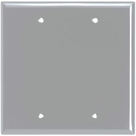 Shop Eaton 2 Gang Gray Single Blank Wall Plate At