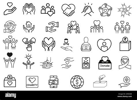 Set Of Charity And Donation Icons Stock Vector Image And Art Alamy