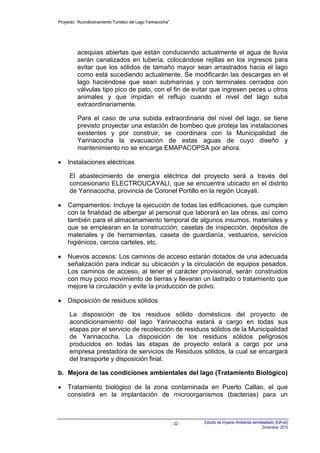 Eia Sd Yarinacocha Cap Descripcion Del Proyecto Pdf