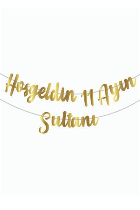 Kaligrafi hoşgeldin 11 Ayın Sultanı Yazılı Banner Gold 200x30 Ramazan