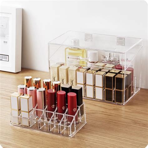 Transparent Lipstick Holder Desktop Makeup Organizer Lipstick Display