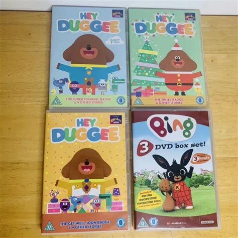 Cbeebies Dvd Bundle Hey Duggee X 3 And Bing Box Set Kids Tv Shows Lot