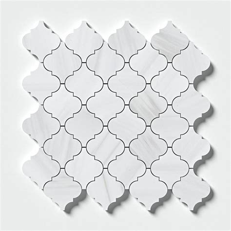 Bianco Dolomiti Classic Honed Meshed Arabesque Marble Mosaic X X