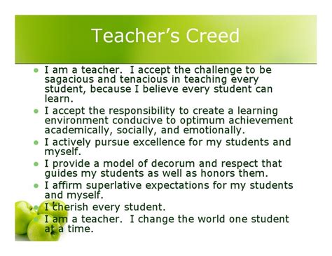 Teachers Creed Pdf Behavior Modification Learning